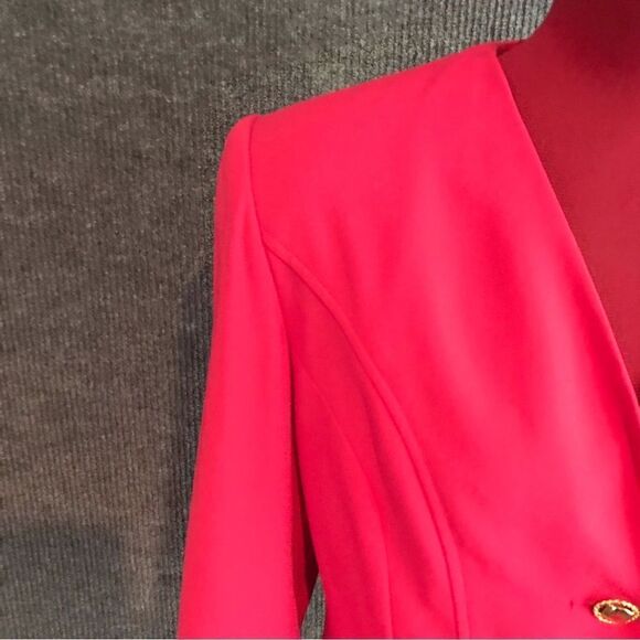 Kasper ASL Blazer Women’s Petite Size 8P Pink Long Sleeve Gold Button V-Neck - Picture 6 of 11
